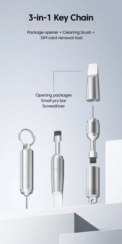 Miniature 3 in 1 Brush Keychain